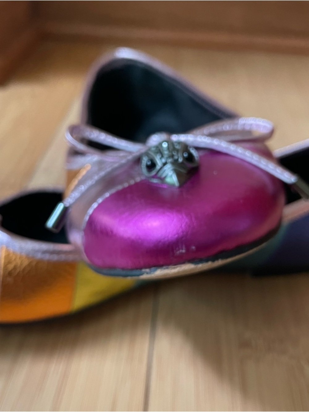 🌈 Kurt Geiger London Eagle Ballet Rainbow Multicolor Flats Sz US 6.5-7 EU 37🌈 - Picture 12 of 15